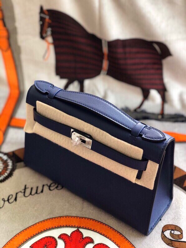 에르메스 미니 켈리백22 블루사파이어 은장 스위프트